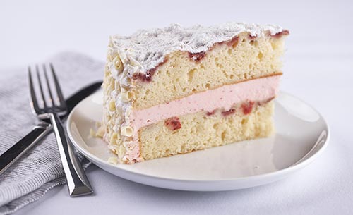 strawberry creak cake slice