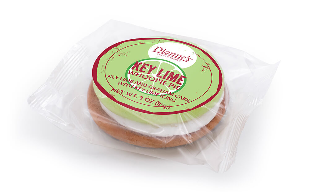 key lime whoopie pie individually wrapped - dessert provider to food service industry